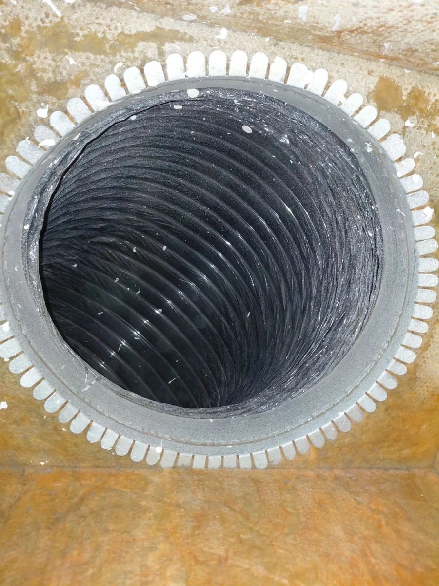 Clean air duct interior after professional cleaning