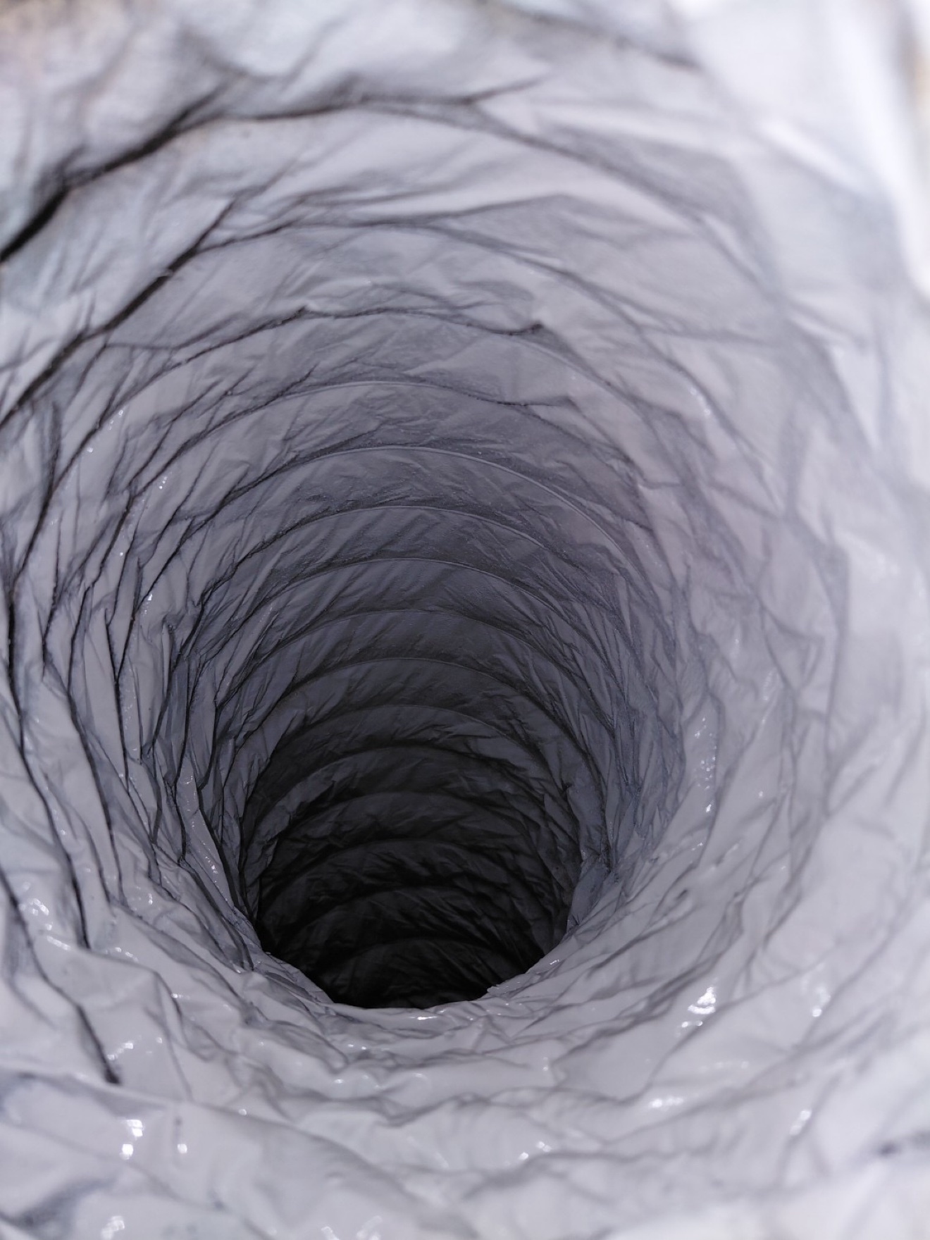 The same duct interior clean after Fair Air Solutions professional cleaning