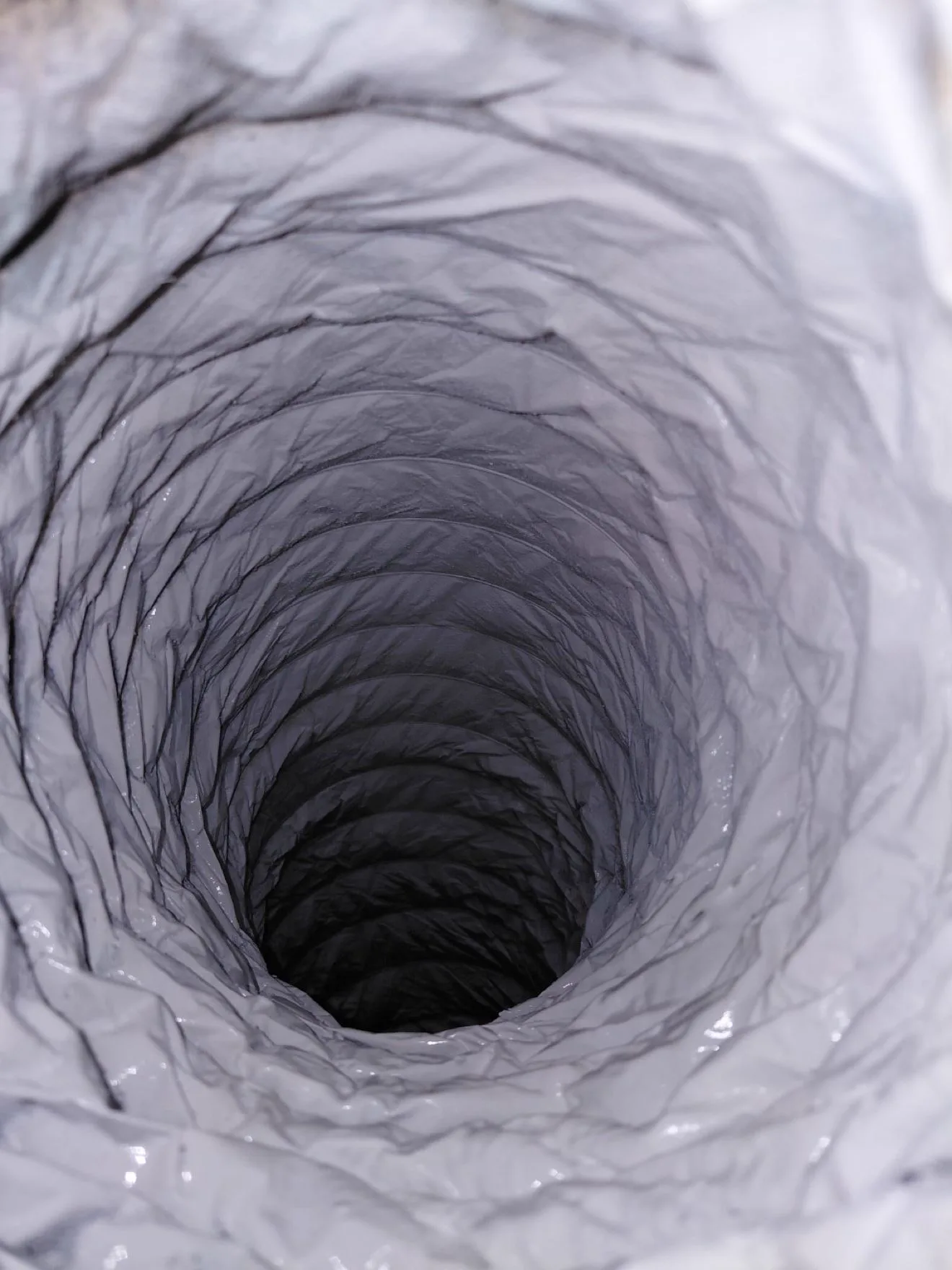 Clean air duct interior after professional cleaning