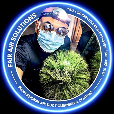 Fair Air Solutions air duct and AC cleaning circular badge logo