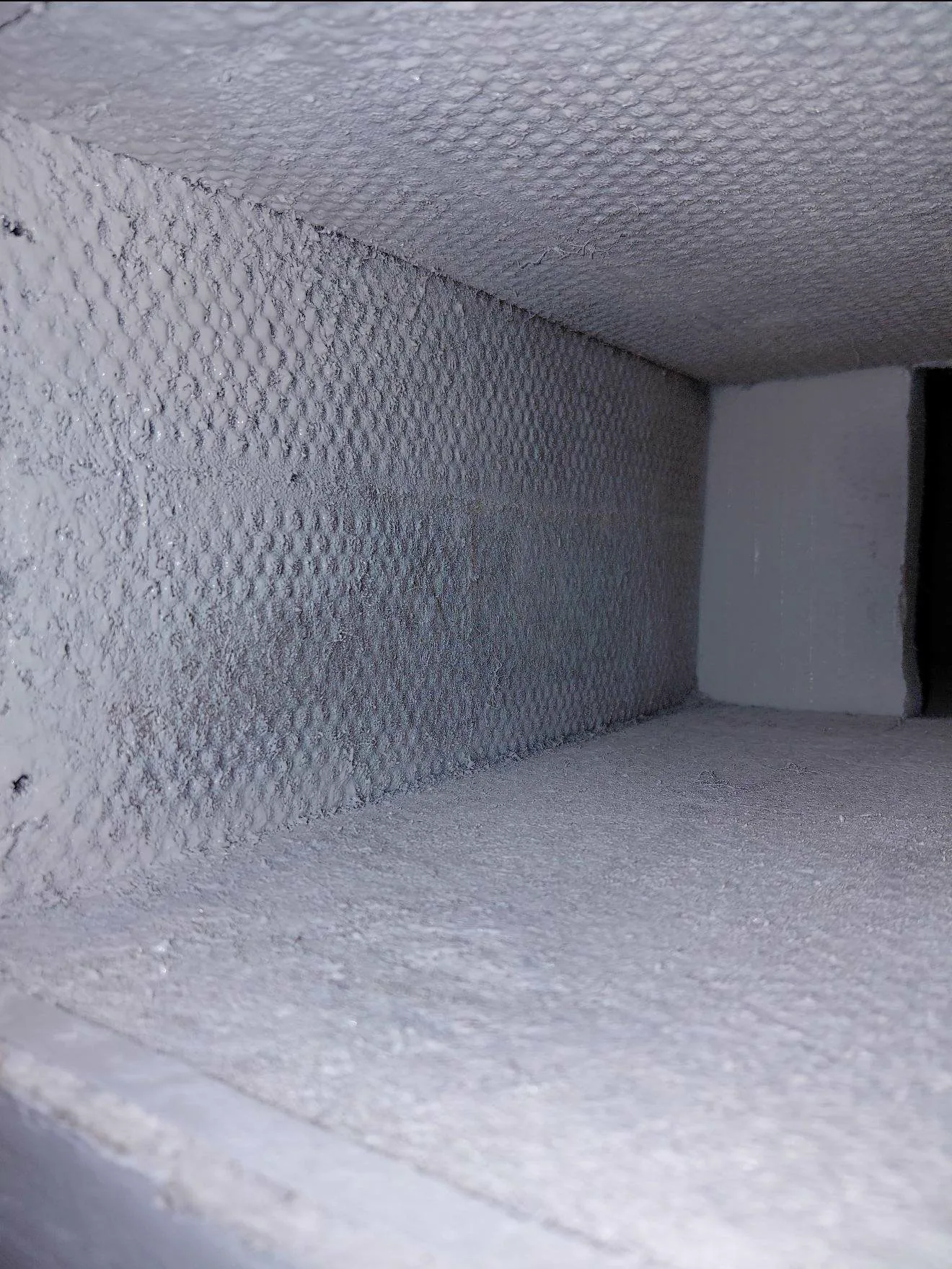 Clean duct interior after Fair Air Solutions professional cleaning